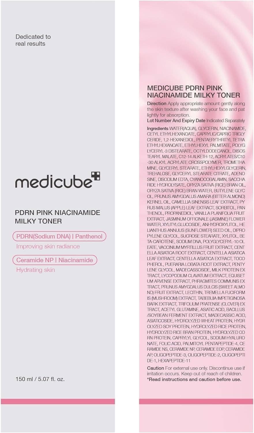 Medicube – PDRN Tonique Lacté à la Niacinamide Rose (150 ml)