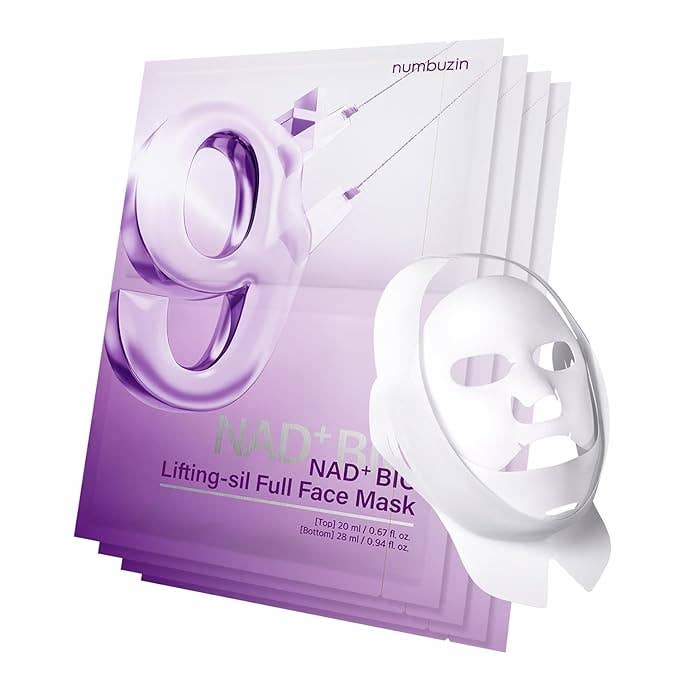 Numbuzin – N°9 NAD+ Bio Masque Visage Liftant (4 feuilles + bande)