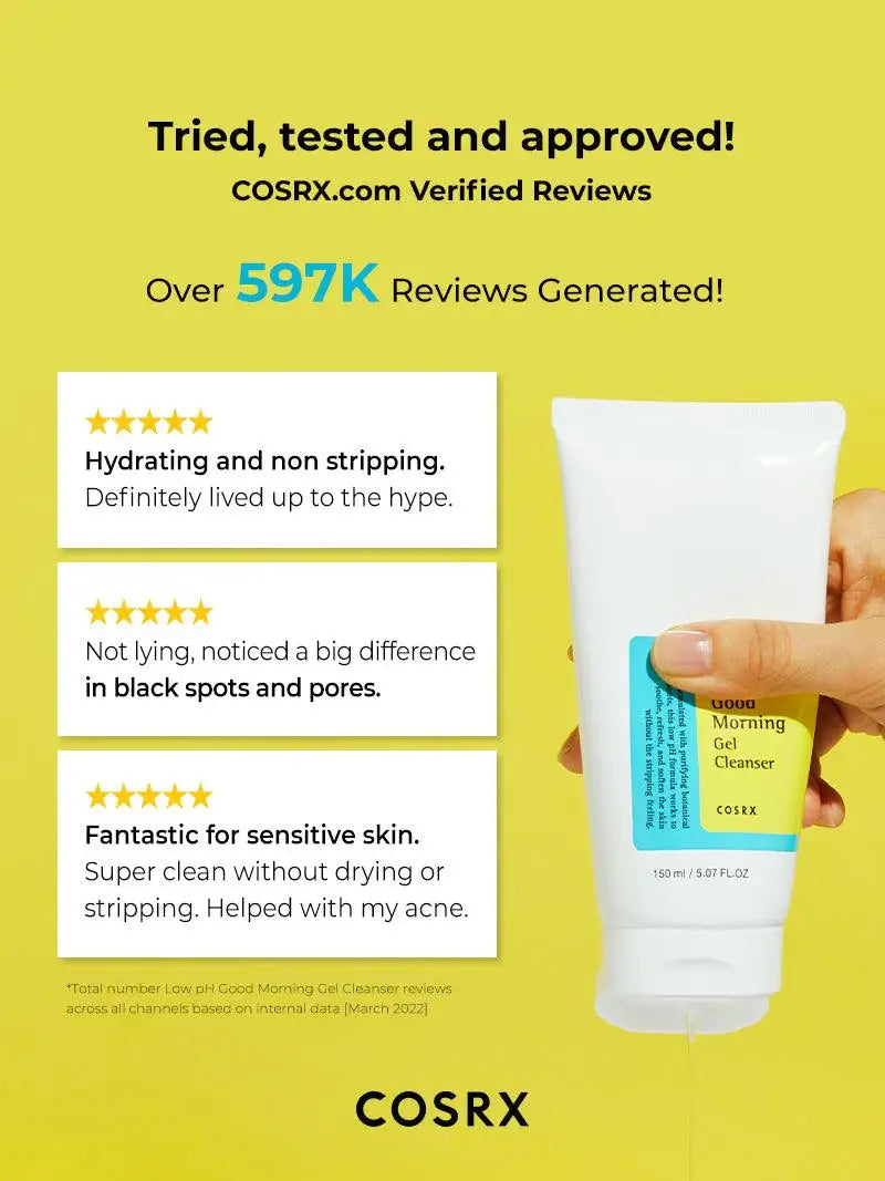 COSRX – Gel Nettoyant Matinal Low pH (150 ml)